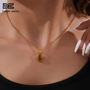 <span class=keywords><strong>DE</strong></span> <span class=keywords><strong>Maillard</strong></span> Style pierre naturelle collier <span class=keywords><strong>de</strong></span> perles pendentif Double couches titane acier clavicule chaîne pour un usage quotidien - Product Image 2