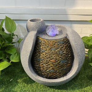 Modern Minimalist Water Feature Artificial Rockery Bonsai Decoration Indoor Outdoor <b>Desk</b> Decor <b>Large</b> 35.5x29x34cm - Product Image 2