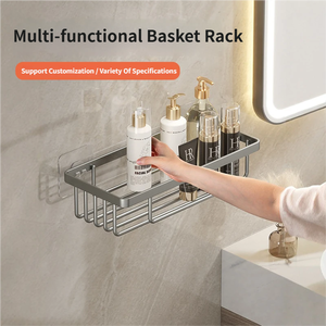 Étagère murale de salle de bain en gros, support de rangement pour articles de toilette, organisateur de douche sans perçage - Product Image 2