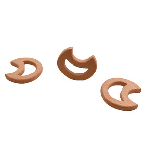 Populaire Dentition Bébé Lune En Bois de Hêtre De Qualité Alimentaire Dentition Jouet - Product Image 4