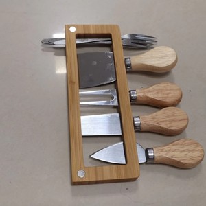 Tabla de quesos de bambú, juego de tres piezas para cortar, ecológico y duradero, incluye platos y un cuchillo, disponible en varios tamaños. - Product Image 3
