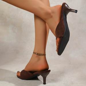 Nuovi Sandali Estivi da Donna con <span class=keywords><strong>Tacco</strong></span> Alto e Punta Aperta 636-1, Stile Retrò Francese con <span class=keywords><strong>Tacco</strong></span> Sottile a Spina di Pesce - Product Image 3