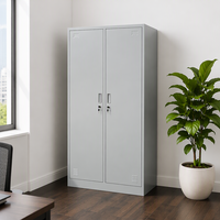 Armoire à vêtements en acier détachable 2 compartiments vestiaire démontable pour la maison chambre furnitureLocker