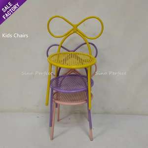 Wholesale Party Event Colorful Wedding Metal Iron <b>Chairs</b> Children Events Banquet Party Bowknot Back Kid <b>Chairs</b> - Product Image 1