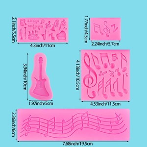 Music Symbol Chocolate Molds Guitar <b>Cake</b> <b>Decorating</b> Fondant Mold Reusable 4.53inch 11.5cm Themed Party <b>Supplies</b> - Product Image 1