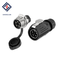 Connecteur d'alimentation circulaire étanche à bride mâle-femelle LP28 IP68 480V 3/5 broches 16A 32A Prise aviation