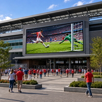 Panel Layar LED Video Wall Luar Ruangan P10 High Refresh untuk Stadion, Panel LED Perimeter Raksasa untuk Iklan di Lapangan Olahraga Sepak Bola