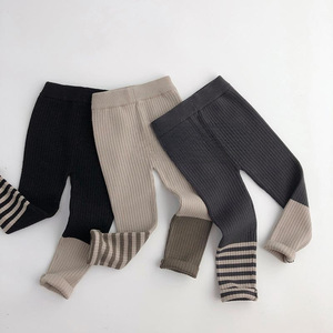 Leggings en laine tricotée pour enfants, automne et hiver, tricot élastique, pantalon de mode pour bébé - Product Image 1