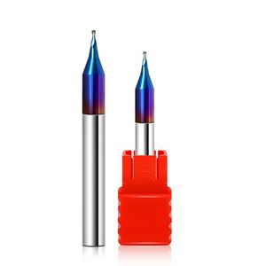 Chine usine CNC carbure Micro fraise en bout 0.1MM boule nez bleu Nano revêtement Long cou fraise en bout <span class=keywords><strong>Sts</strong></span> 65 Hrc - Product Image 1