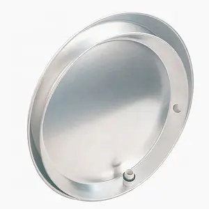 Panci kuras pemanas air Aluminium 20 "hingga 30", fabrikasi logam berputar logam dengan koneksi penguras PVC