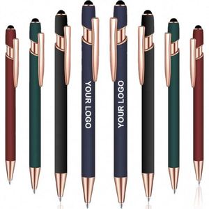 Wholesale Best Selling Rose <b>Gold</b> Metal <b>Pen</b> with Custom logo Stylus Soft Touch Screen Metal Ballpoint <b>Pens</b> Gift Advertising <b>Pen</b> - Product Image 1