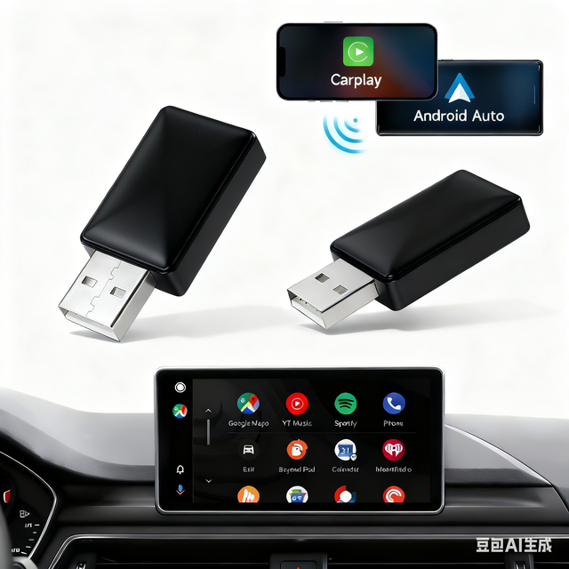 Wireless CarPlay Adapter with Wi-Fi6 & Bluetooth5.4 for Audi Cars-Portable Plug & Play Dongle Converts Wired to Wireless
