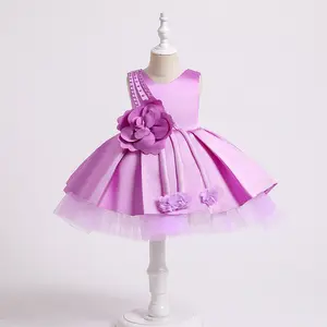 New Design Flower Ball Gowns Fancy Pageant 6M-3 Years Old Baby Girl Birthday Dresses