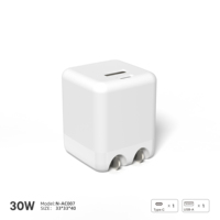 Cargador USB C de 30W, Mini Cargador de Pared GaN con 2 Puertos, Adaptador de Viaje Compacto con Carga Rápida PPS de 33W para iPhone
