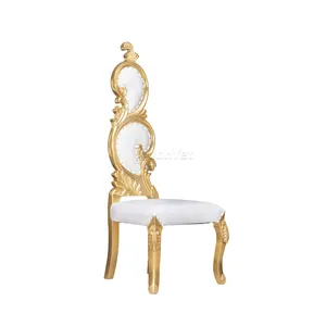 Оптовая продажа, барокко, резной золотой стул из цельного дерева для столовой