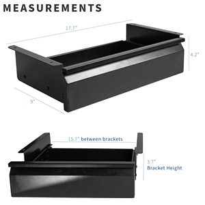 JH-Mech personnalisé 22.9 "X 45" X10.7 "sous le bureau monté plateau suspendu organisateur de stockage bureau métal sous le bureau tiroir organisateur - Product Image 2