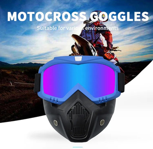 Masker Sepeda Modular dengan Kacamata & <span class=keywords><strong>Filter</strong></span> Mulut yang Dapat Dilepas untuk Helm Sepeda Motor Open Face-Olahraga Bersepeda Luar Ruangan - Product Image 5