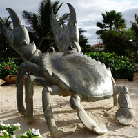 Statue de crabe en bronze au design moderne de taille personnalisée pour la décoration de jardin extérieur Grande statue animale pour paysage de style occidental