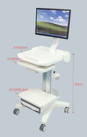 Chariot médical MT-MEDICAL pour clinique dentaire avec tiroirs, roulettes, support pour ordinateur portable et support pour scanner buccal pour hôpital et bureau