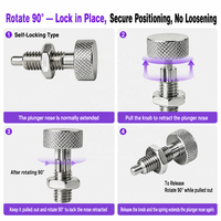 Piston d'indexage robuste à tête moletée autobloquante, à ressort, pour le positionnement et le maintien d'objets CNC