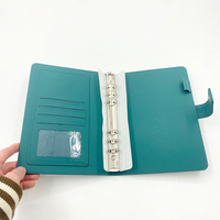 Organiseur de documents et agenda en cuir grainé A6 personnalisé avec 6 anneaux, pochette pour budget et journal, avec logo personnalisé