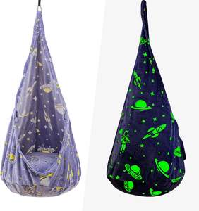 Balançoire sensorielle qui brille dans le noir, design luminescent, balançoire en forme d'étoile et de lune, hamac de thérapie intérieur pour enfants - Product Image 4