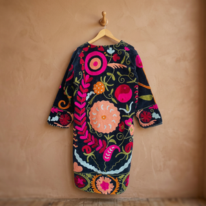 Abrigo Largo de Invierno para Mujer, con Cuello Alto Bordado, Grueso, Personalizable, Amorzinho, Hecho a Mano, Transpirable, Ecológico, de Algodón Crudo - Product Image 3