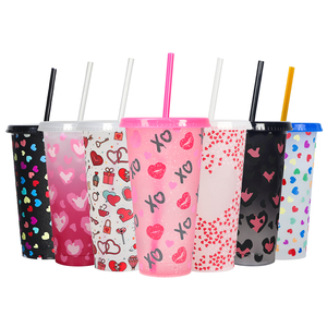 Vasos magicos de plastico con <span class=keywords><strong>popote</strong></span> cambio de couleur pour température copas de plastico - Product Image 4