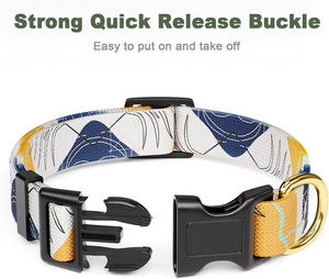 Collier pour chien en nylon à motif d'art abstrait personnalisé, boucle de collier réglable pour animaux de compagnie, impression par transfert thermique pour chiens de petite, moyenne et grande taille - Product Image 5