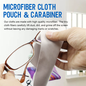 Porte-clés en tissu microfibre Portable pour randonnée sac à dos <span class=keywords><strong>lunettes</strong></span> suspendues nettoyeur d'écran facile à transporter porte-clés accessoire de nettoyage - Product Image 3