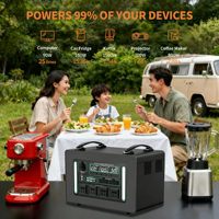 Générateur solaire 2500W 2048Wh LiFePO4 pour camping-car, camping, panne de courant à domicile, 3000 cycles, onduleur à onde sinusoïdale pure, station d'alimentation
