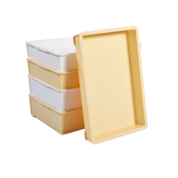 Bac de transport rectangulaire en plastique empilable et ventilé pour boulangerie, idéal pour la fermentation du pain et la pâte à pizza