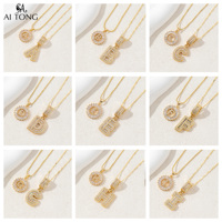 Collares con Colgante Redondo con Nombre Inicial Personalizado al por Mayor, Joyería Minimalista Personalizada para Regalos Diarios o de Aniversario