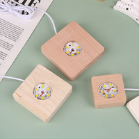 Sunssy 5/6/7/8/9/10CM LED en bois massif carré veilleuse USB support de lampes moderne bricolage lampe décorative pour chambre bureau