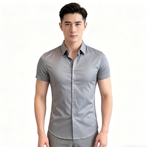 <span class=keywords><strong>Camisa</strong></span> de Vestir Formal de Manga Larga para Hombre, Corte Entallado, Color Sólido, Estilo Sehe - Product Image 6