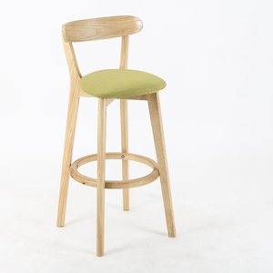 <span class=keywords><strong>Taburete</strong></span> de Bar Comercial <span class=keywords><strong>Minimalista</strong></span> de Madera Maciza con Respaldo y <span class=keywords><strong>Diseño</strong></span> de Patas Altas para Uso en Comedor y Sala de Estar - Product Image 1