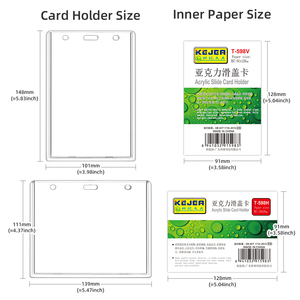 Porta Tarjetas Deslizante Acrílico B7 al por Mayor, Porta Identificación, Porta Credencial Vertical, Protector de Tarjeta de Identificación <span class=keywords><strong>para</strong></span> Oficina, <span class=keywords><strong>Enfermera</strong></span>, Profesor - Product Image 3