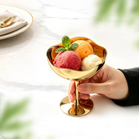 Gobelet à glace en acier inoxydable à tige haute OEM ODM, pour restaurant, café, hôtel, logo personnalisé