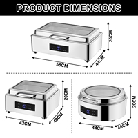 Chauffe-Plat Électrique de Luxe en Acier Inoxydable avec Contrôle Numérique de la Température pour Buffets, Hôtels, Restaurants et Traiteurs
