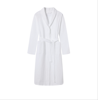 Peignoir unisexe en tissu gaufré, disponible toute l'année, longueur intégrale, col châle, pour spa, maison et détente, adapté à toutes les saisons