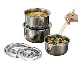 ชุดหม้อสแตนเลส 5 ชิ้น พร้อมฝาปิดอเนกประสงค์ สำหรับทำอาหาร ดีไซน์เรียบง่ายทันสมัย ป้องกันสนิม - Product Image 5