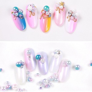 Perles d'imitation en gros, perles brillantes arc-en-ciel plaquées, breloques pour manucure et artisanat fait main - Product Image 5