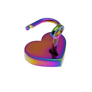Замок в форме сердца мини-замок из цинкового сплава для ноутбука Радужный цвет - Product Image 5