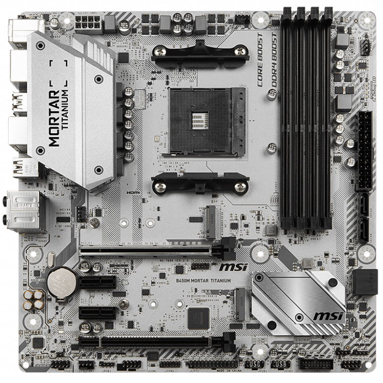 MSI B450M MORTAR TITANIUMソケット付き,AM4 MicroATXゲーミング