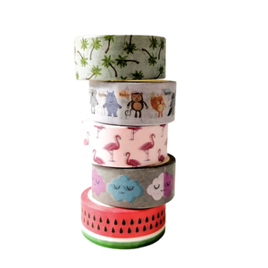 Cinta adhesiva acrílica decorativa creativa DIY de 5 m, de una sola cara, activada por agua, de 30 mm, con diseño lindo para álbumes de recortes, rollo individual - Product Image 3