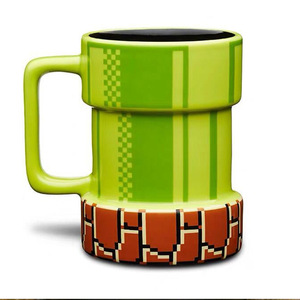 Tasses en céramique de 400 ml <span class=keywords><strong>Super</strong></span> <span class=keywords><strong>Mario</strong></span> 3D, gobelets à café en forme de cube de pixel d'égout, champignon, pour la maison, le bureau, l'école, les jeux d'anime, la bière, l'eau, les boissons - Product Image 1