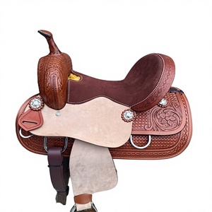 Selle d'équitation anglaise en cuir véritable pour dressage et roping, style western, matériau synthétique, modèle SHYAM INTERNATIONAL - Product Image 1