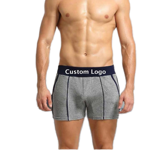 Calzoncillos bóxer para hombre, de cintura media, tejidos en algodón y spandex, transpirables, con diseño liso, de alta calidad, con logotipo personalizado. - Product Image 1