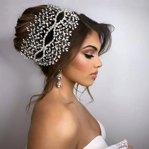 Serre-Têtes de Mariage Couronne Diadème en Cristal Faux Perles Strass Coiffe pour Demoiselles <span class=keywords><strong>d</strong></span>'<span class=keywords><strong>Honneur</strong></span> Fête de Mariage - Product Image 3