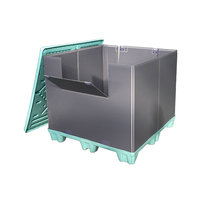 Palette en plastique pliable et empilable de grande taille, écologique, avec bacs réutilisables et pliables pour le stockage en entrepôt